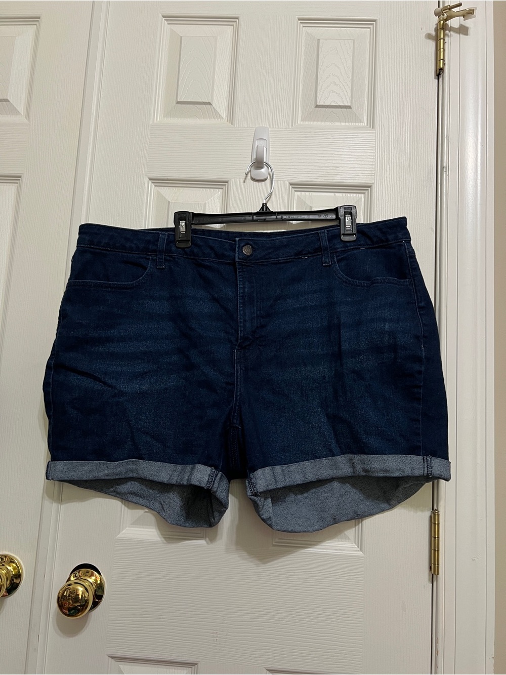 Old Navy Dark Blue Denim Roll-Cuff Shorts